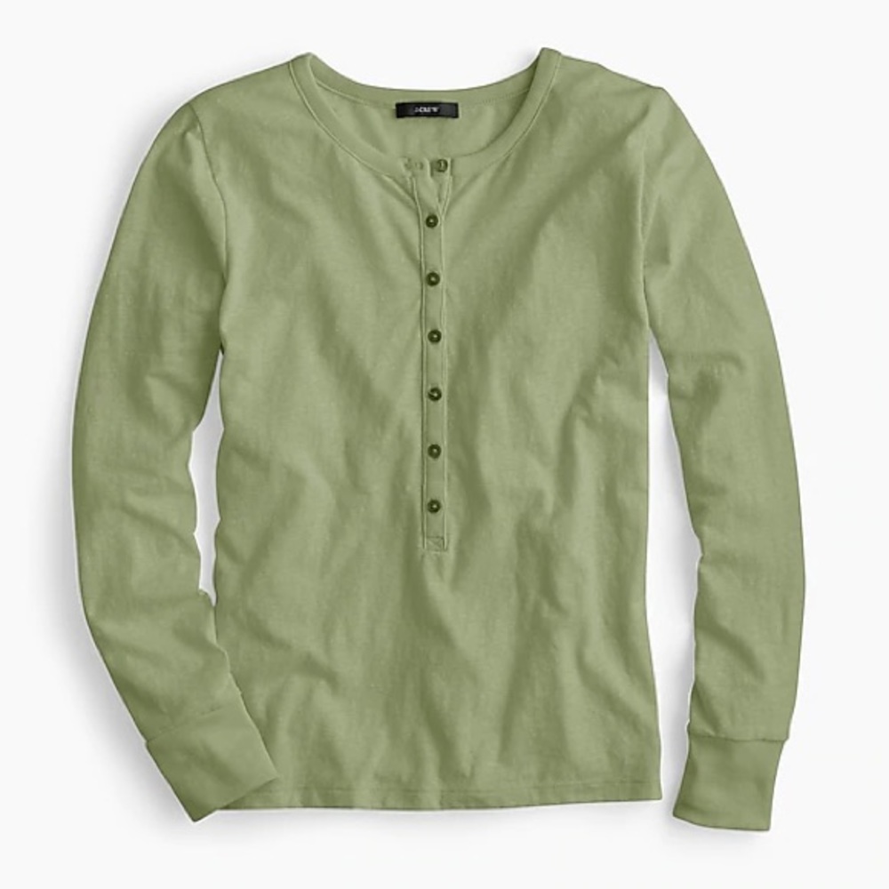 J CREW  LONG SLEEVE HENLEY TOP T-SHIRT